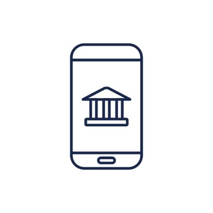 Mobile device showing bank logo